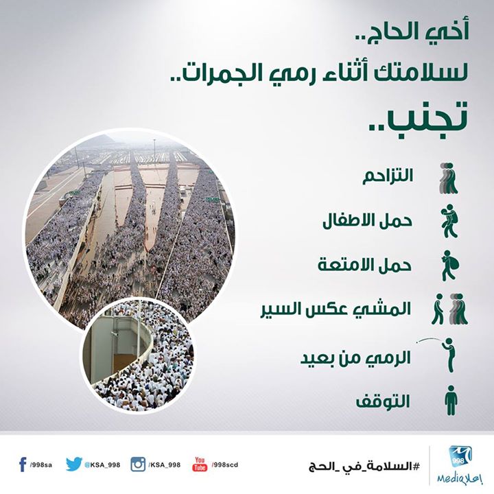 أخي الحاج لسلامتك أثناء رمي الجمرات ..